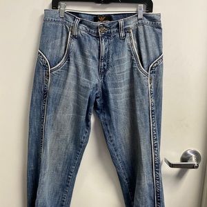 Emporio Armani 34” x 34” Jeans Pants Mens Silver Hardware Pockets As Is